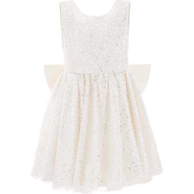 Ainsley Sequin Bow Dress, Pearl