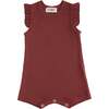 Burgundy Ruffle Modal Romper, Red - Bodysuits - 1 - thumbnail