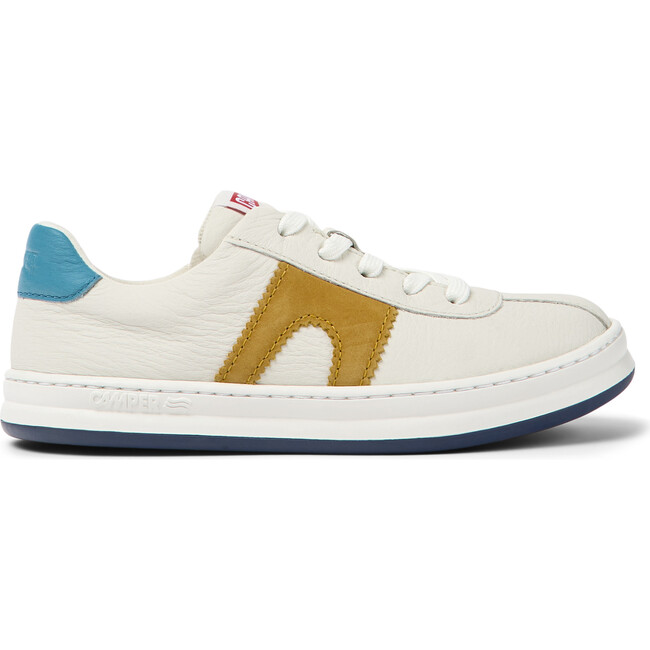 Runner Four Twins Zipped Lace Leather Nubuck Sneakers, White Natural - Sneakers - 3