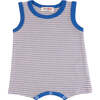 Striped Sleeveless Modal Romper, Blue - Bodysuits - 1 - thumbnail