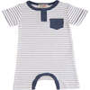 Striped Modal Pocket Romper, Navy - Bodysuits - 1 - thumbnail