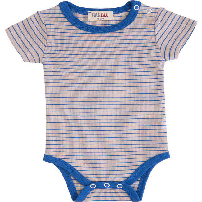 Striped Modal Babysuit, Blue
