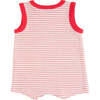 Striped Sleeveless Modal Romper, Red - Bodysuits - 2