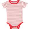 Striped Modal Babysuit, Red - Bodysuits - 1 - thumbnail