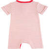 Striped Modal Pocket Romper, Red - Bodysuits - 2