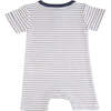Striped Modal Pocket Romper, Navy - Bodysuits - 2