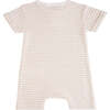 Striped Modal Pocket Romper, Beige - Bodysuits - 2