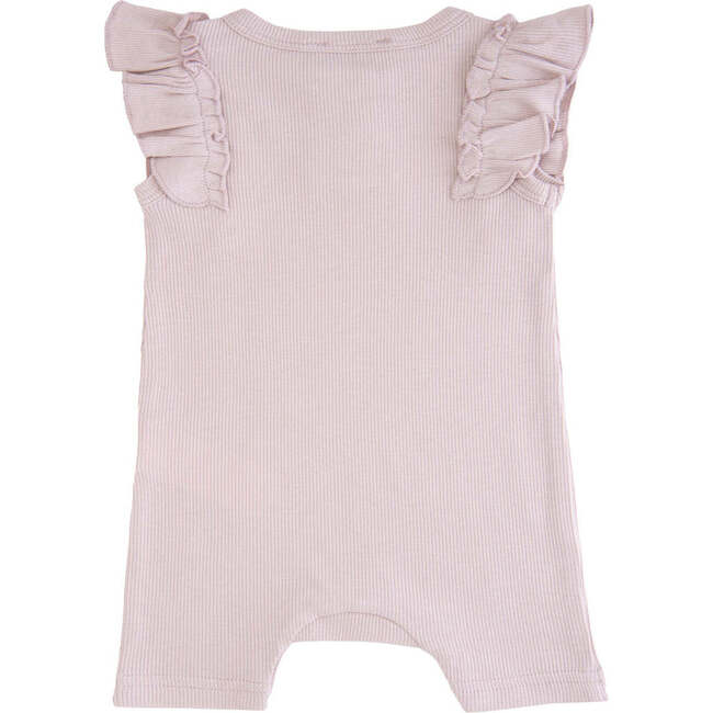 Rose Ruffle Modal Romper, Pink - Bodysuits - 2