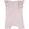 Rose Ruffle Modal Romper, Pink - Bodysuits - 2