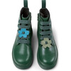 Norte Twins Lace Leather Ankle Boots, Dark Green - Booties - 1 - thumbnail