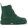 Norte Twins Lace Leather Ankle Boots, Dark Green - Booties - 3