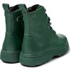 Norte Twins Lace Leather Ankle Boots, Dark Green - Booties - 5