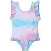 Spiral Tie Dye Ruffle Swimsuit - One Pieces - 1 - thumbnail