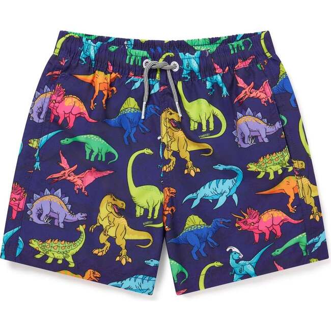 Vibrant Dino Swim Trunks, Purple