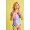 Spiral Tie Dye Ruffle Swimsuit - One Pieces - 2