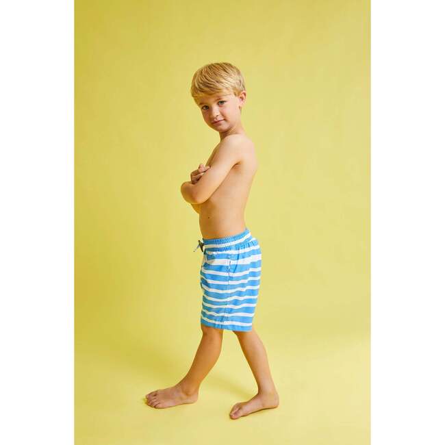 Double Stripe III Swim Trunks, Blue - Swim Trunks - 2