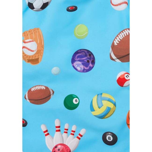 Sporty Balls Swim Trunks, Blue - Swim Trunks - 2