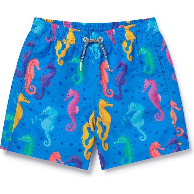 Seahorses II Swim Trunks, Blue