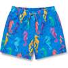 Seahorses II Swim Trunks, Blue - Swim Trunks - 1 - thumbnail