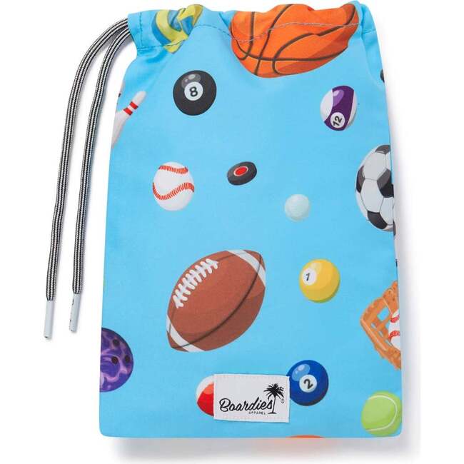 Sporty Balls Swim Trunks, Blue - Swim Trunks - 3