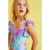 Spiral Tie Dye Ruffle Swimsuit - One Pieces - 4