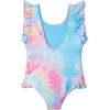 Spiral Tie Dye Ruffle Swimsuit - One Pieces - 5