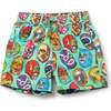 Lucha Libre Swim Trunks, Green - Swim Trunks - 1 - thumbnail