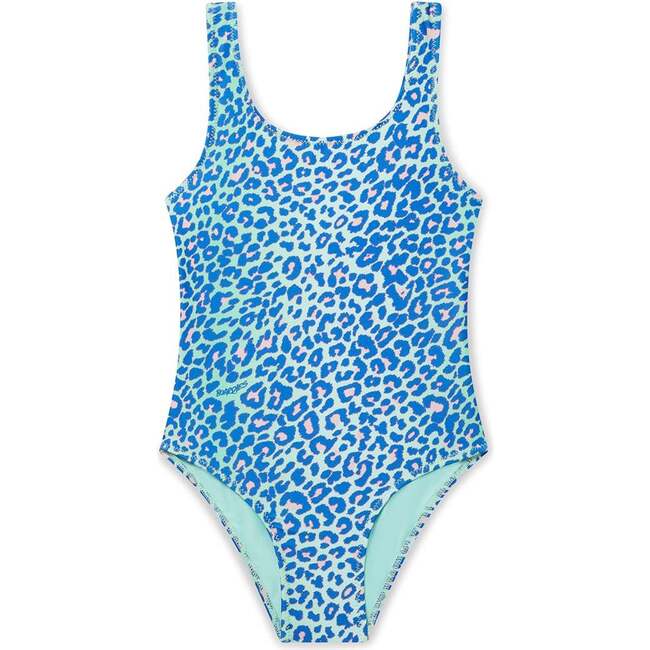Lime Leopard Classic Swimsuit, Blue