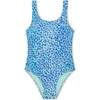 Lime Leopard Classic Swimsuit, Blue - One Pieces - 1 - thumbnail