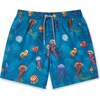 Jellyfish Swim Trunks, Blue - Swim Trunks - 1 - thumbnail
