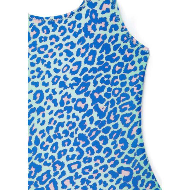 Lime Leopard Classic Swimsuit, Blue - One Pieces - 2