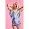 Ice Creams Ruffle Swimsuit, Blue - One Pieces - 2