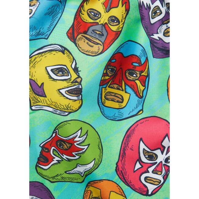 Lucha Libre Swim Trunks, Green - Swim Trunks - 3