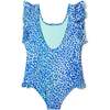 Lime Leopard Ruffle Swimsuit, Blue - One Pieces - 3