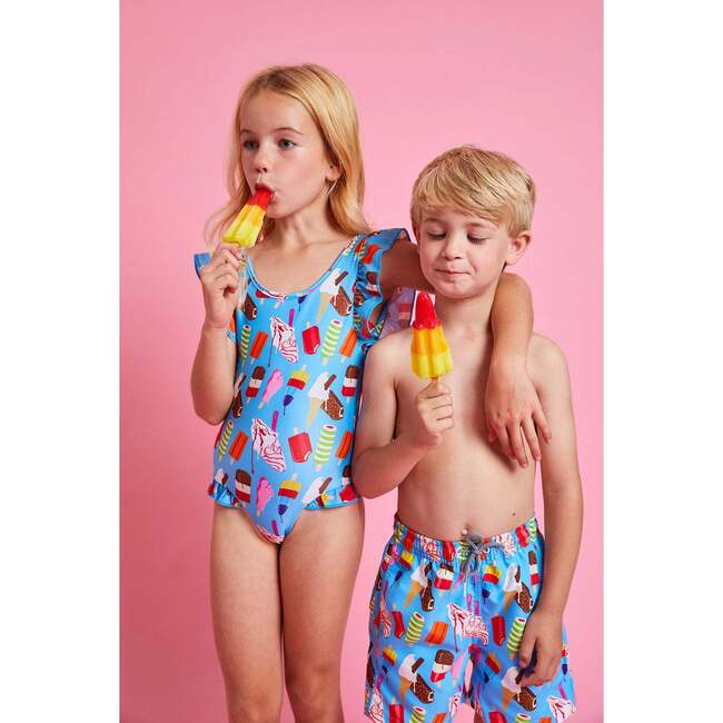 Ice Creams II Swim Trunks, Blue - Swim Trunks - 2