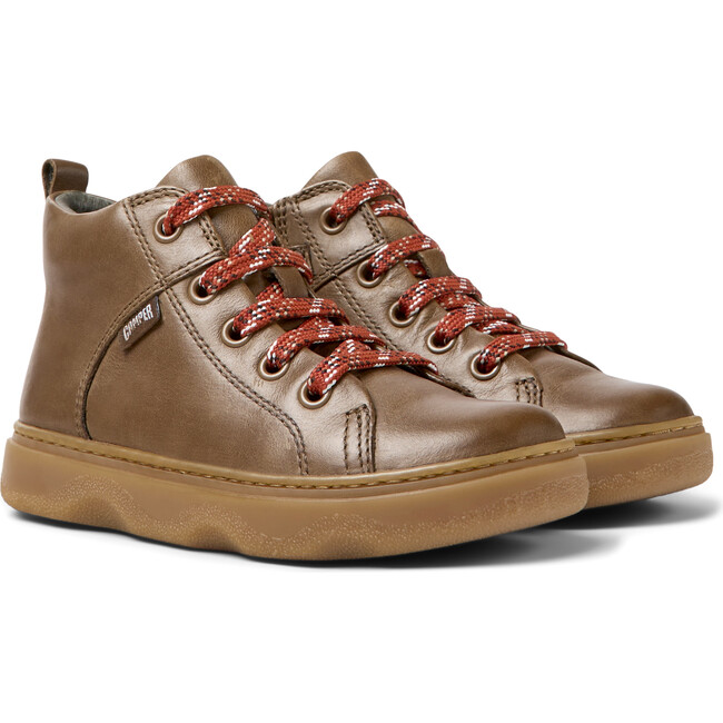Kiddo Lace Leather Ankle Boots, Medium Brown - Booties - 2