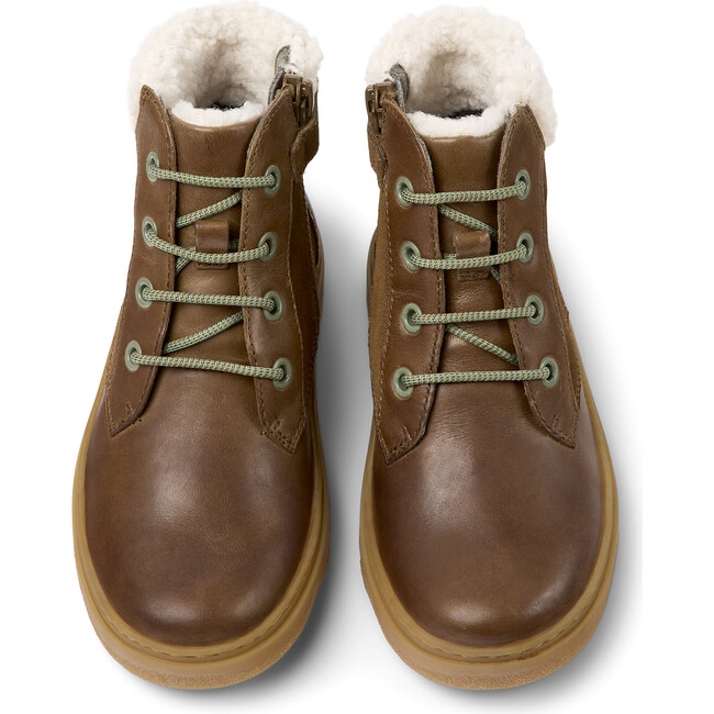 Kiddo Leather Nubuck Fur Ankle Boots, Medium Brown