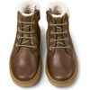 Kiddo Leather Nubuck Fur Ankle Boots, Medium Brown - Booties - 1 - thumbnail