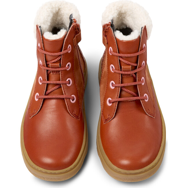 Kiddo Leather Nubuck Fur Ankle Boots, Medium Red