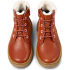 Kiddo Leather Nubuck Fur Ankle Boots, Medium Red - Booties - 1 - thumbnail