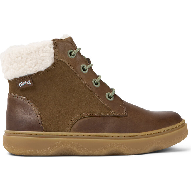 Kiddo Leather Nubuck Fur Ankle Boots, Medium Brown - Booties - 3