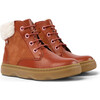 Kiddo Leather Nubuck Fur Ankle Boots, Medium Red - Booties - 2