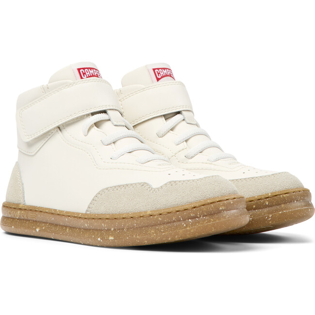 Runner Four Leather Ankle Velcro Nubuck Sneakers, White Natural - Sneakers - 2