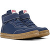 Runner Four Ankle Velcro Closure Leather Sneakers, Dark Blue - Sneakers - 2
