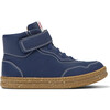 Runner Four Ankle Velcro Closure Leather Sneakers, Dark Blue - Sneakers - 3