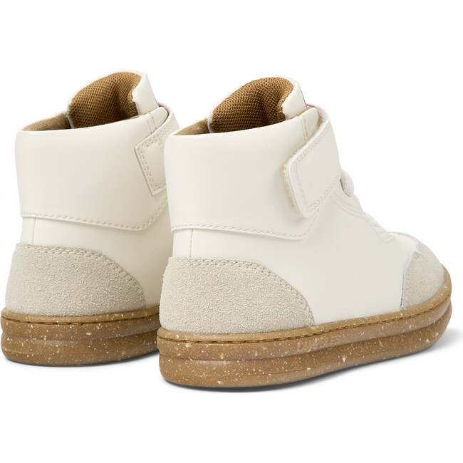 Runner Four Leather Ankle Velcro Nubuck Sneakers, White Natural - Sneakers - 5