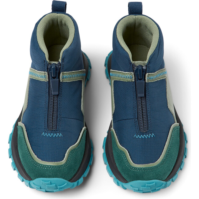 Drift Trail Textile And Leather Sneakers, Blue And Green