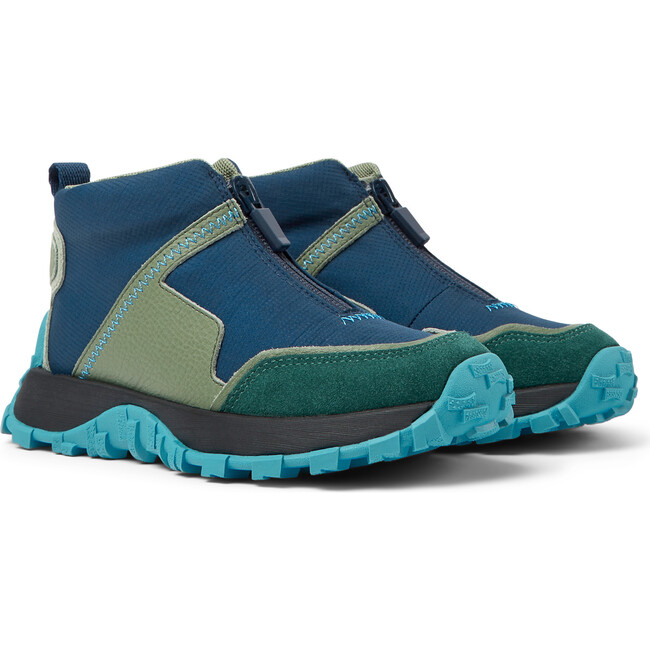 Drift Trail Textile And Leather Sneakers, Blue And Green - Sneakers - 2