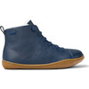 Peu Cami Elastic Lace Fur Insole Leather Ankle Boots, Dark Blue And Cream - Booties - 3