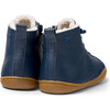 Peu Cami Elastic Lace Fur Insole Leather Ankle Boots, Dark Blue And Cream - Booties - 5